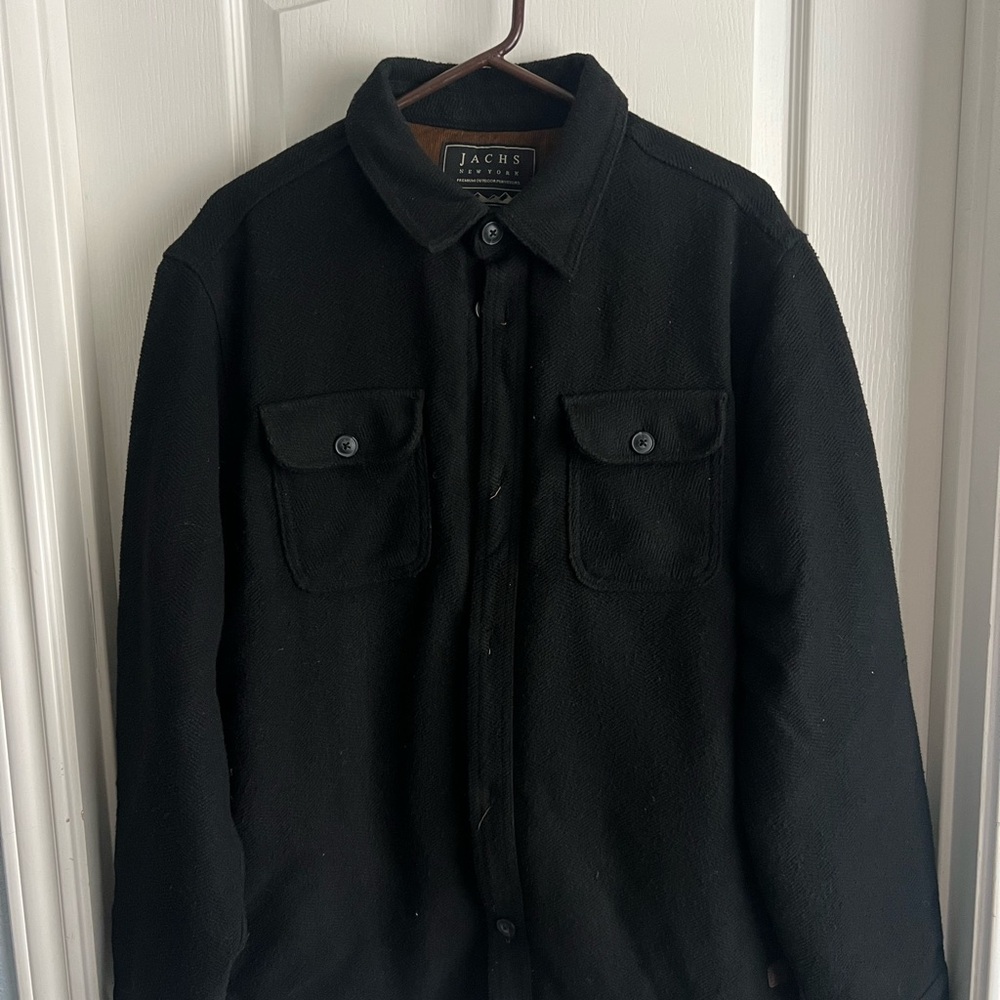 Jachs Black Wool Blend Sherpa Jacket